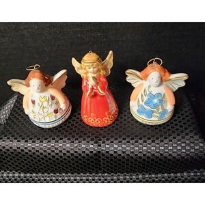 Russ Decor Lot of 3 Ceramic Angel Bells  3" READ D4